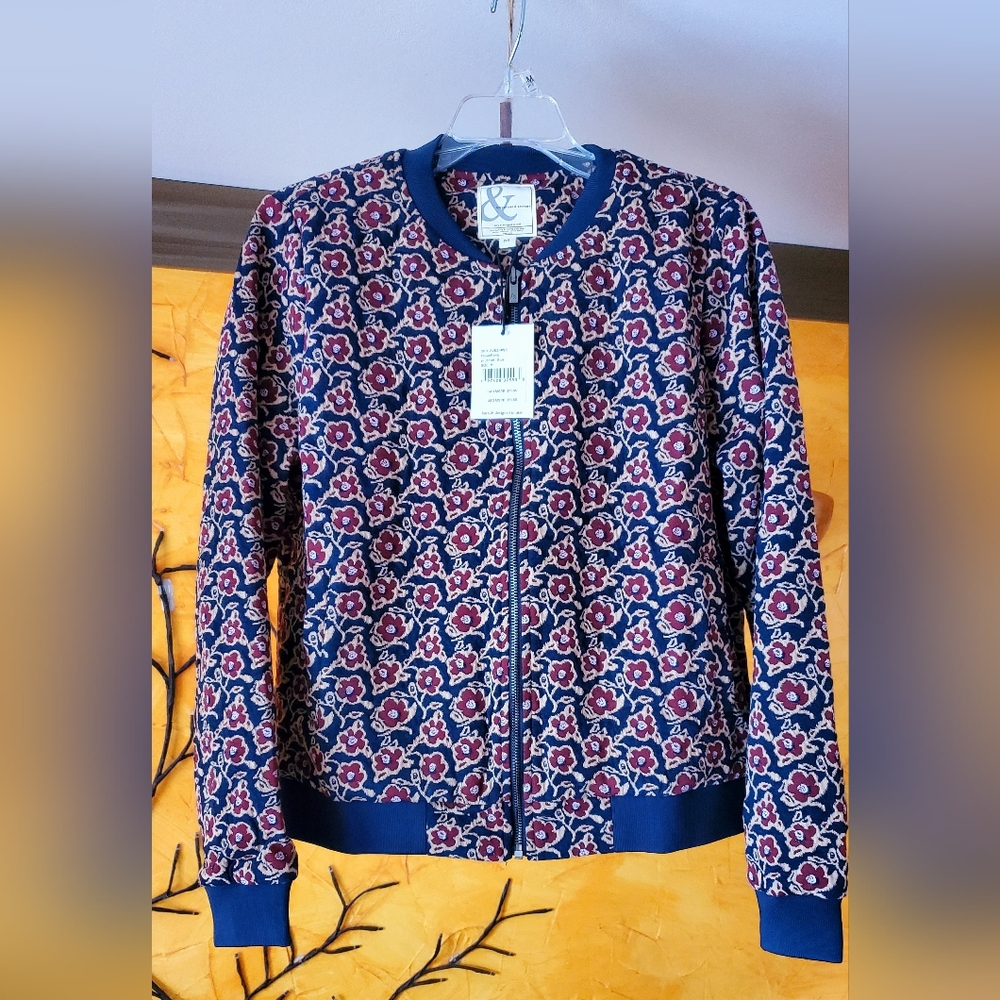Ampersand Avenue Flower Bomb Jacket Blue size medium
